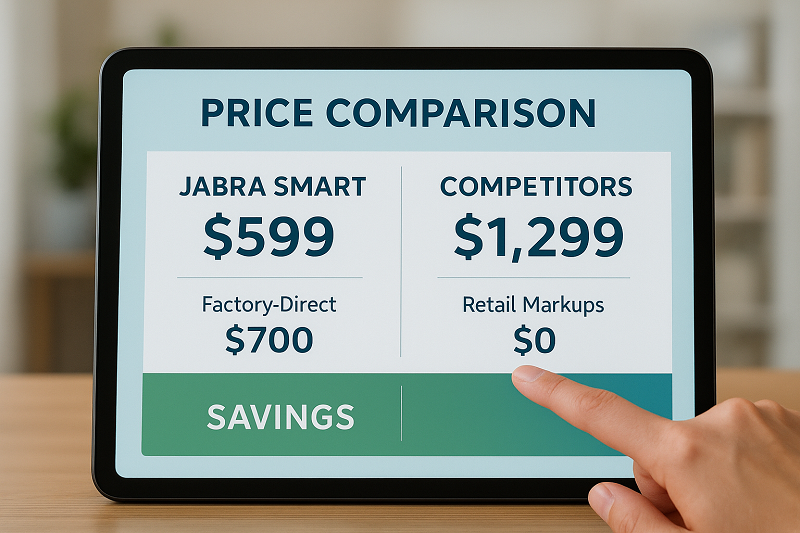 Price comparison chart showing factory-direct savings vs. retail markups for bidet toilets